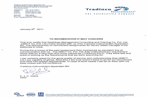 Credential Letter from Tradinco